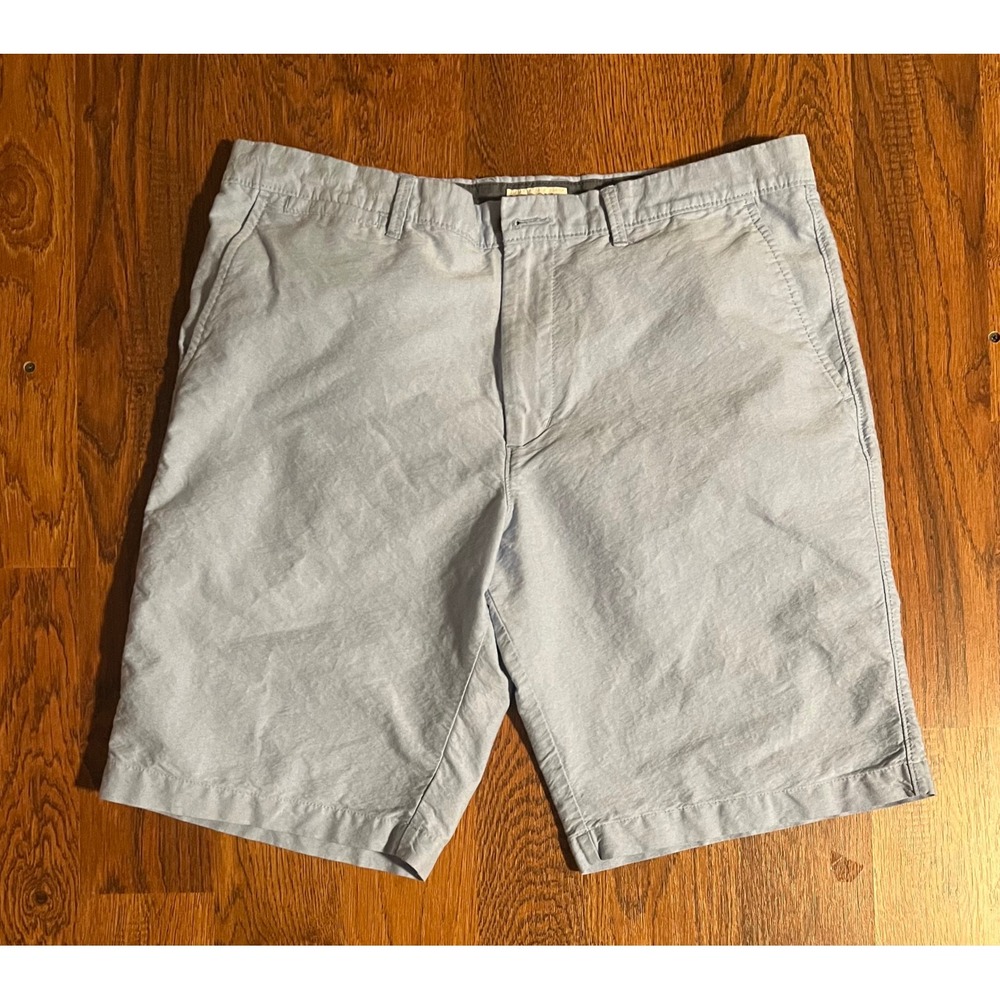 Merona Mens Chino Shorts Light Blue 100% Cotton Flat Front Size 34